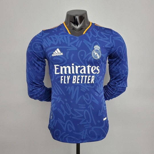 AAA Quality Real Madrid 21/22 Away Dark Blue Long Jersey(Player)